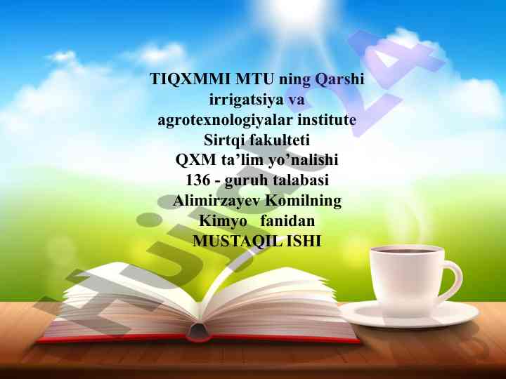Xix asr boshida organik va mineral moddalar