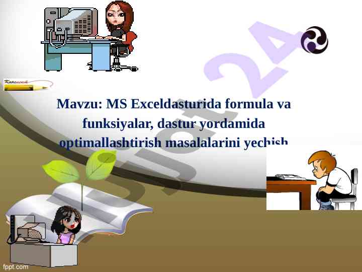 Ms excel dasturida formula va funktsiyalar