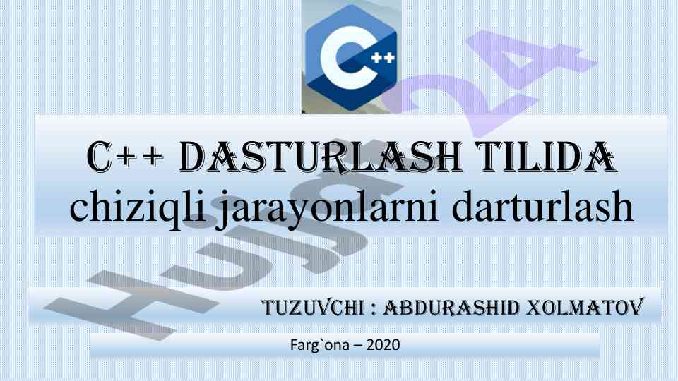 C++ dasturlash tilida chiziqli jarayonlarni dasturlash