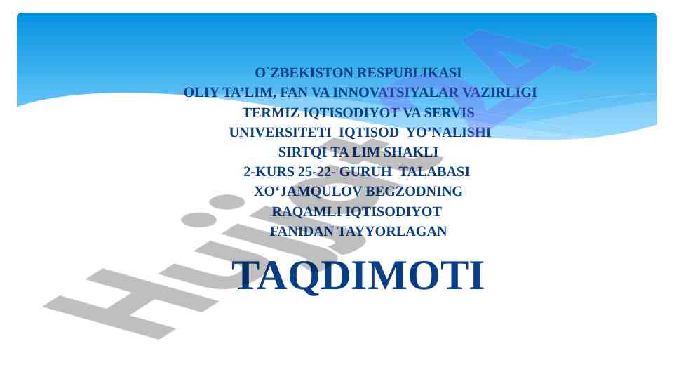 Buyumlar interneti va rivojlanish istiqbollari