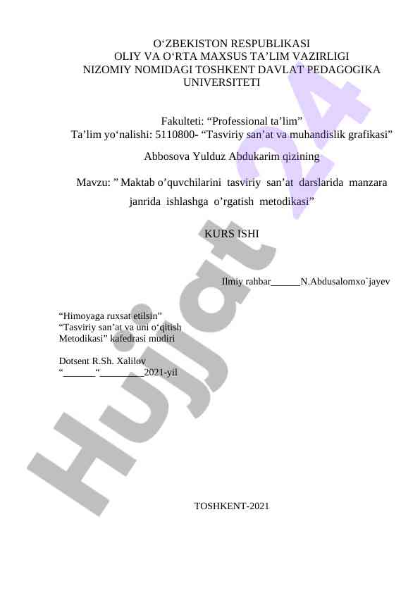 Maktab o’quvchilarini tasviriy san’at darsida o’rgatish