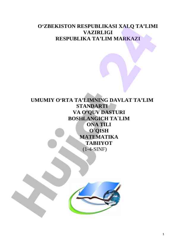 Umumiy O‘rta Ta’limning Davlat Ta’lim Standarti