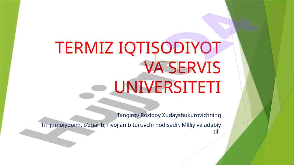 Til ijtimoiy hodisa va rivojlantirishning ahamiyati