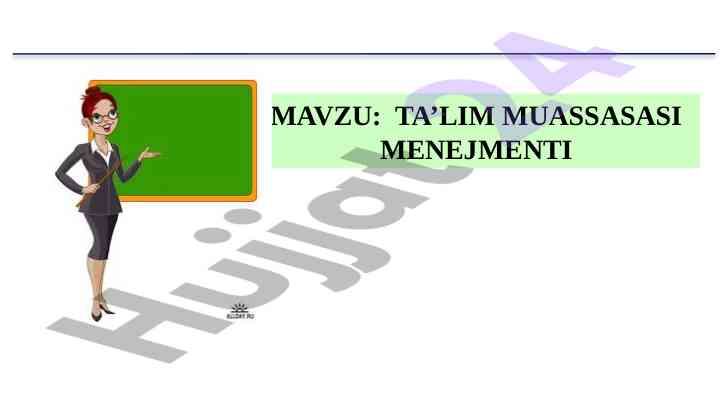 Ta’lim muassasasi menejmenti tushunchalari