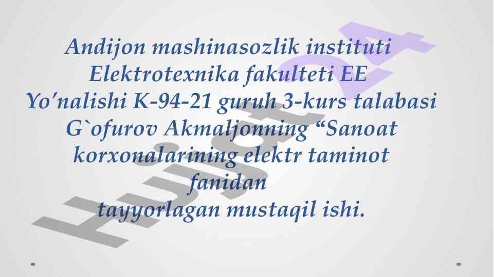 Sanoat korxonalarida yoritish qurilmalari ahamiyati