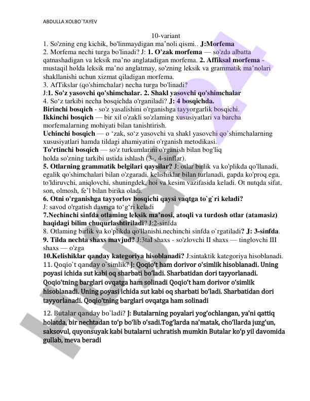 Morfema turlari va ularning o'rganilishi