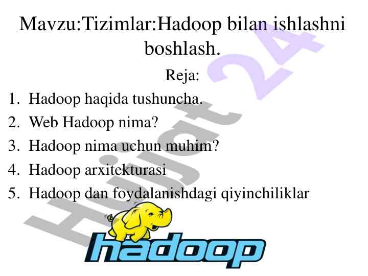 Hadoop bilan ishlashni boshlash
