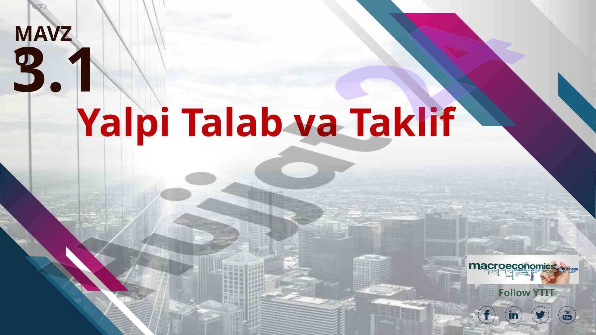 Yalpi talab va taklif: iqtisodiyot tahlili