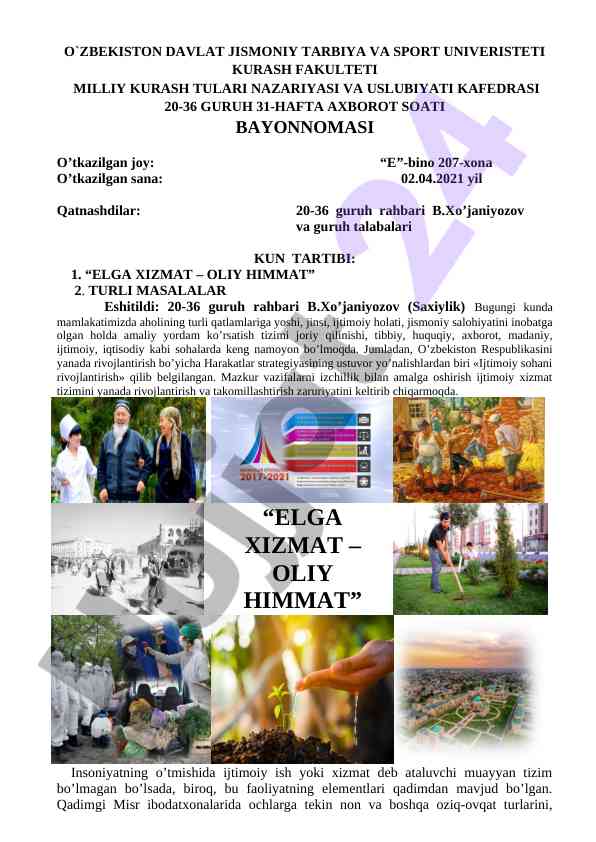 Milliy kurash turlari nazariyasi va usullari