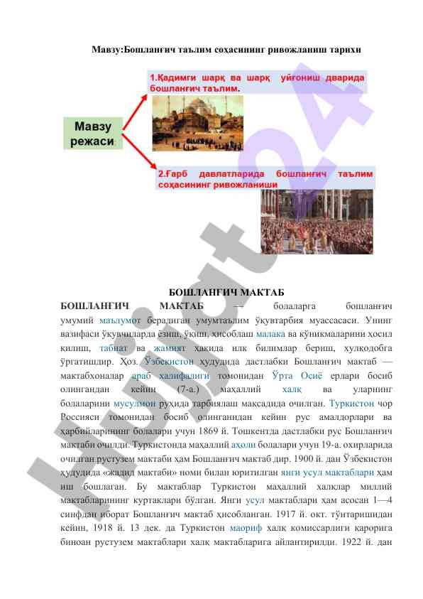 Boshqaruvchi ta'lim sohasining rivojlanish tarixi