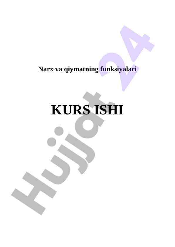 Narx va qiymatning funksiyalari