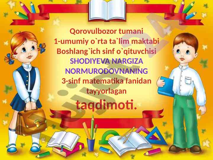 Tabiatning ne’mati ko’p mavzusida dars ishlanmasi