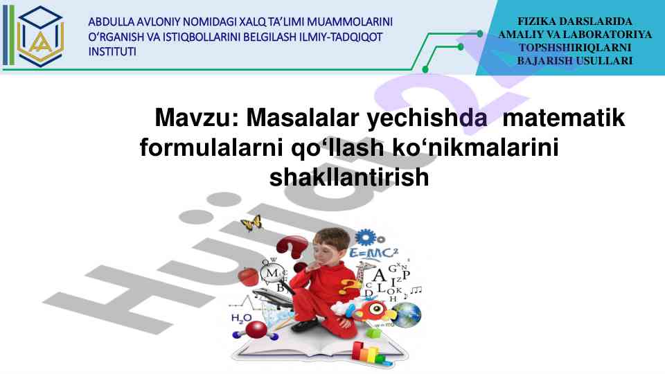 Laboratoriya topshiriqlarini bajariq usullari