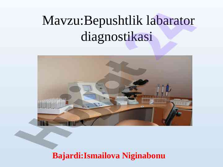 Bepushtlik laboratory diagnostics overview