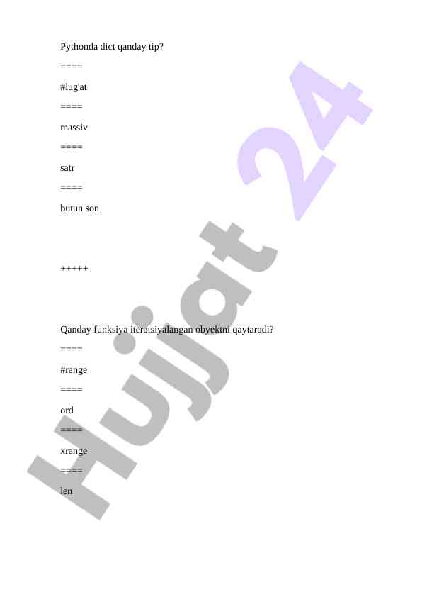 Pythonda dict tipi va obyektlar bilan ishlash
