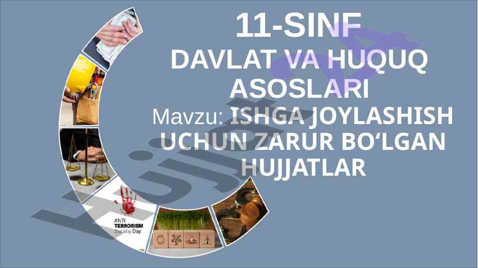 Ishga joylashish uchun zarur hujjatlar tavsifi
