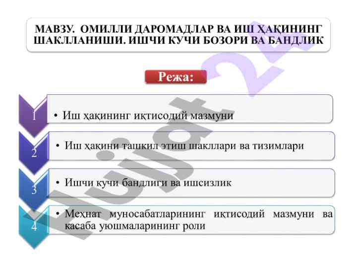 Ishchi kuchi resurslari va ularning ta'siri
