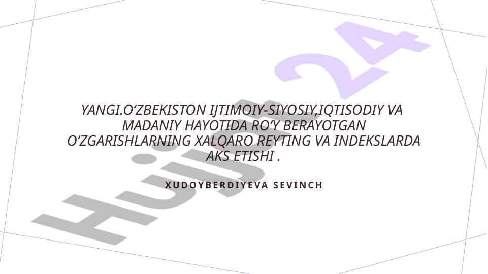 O'zbekistonda ijtimoiy-iqtisodiy indekslar roli