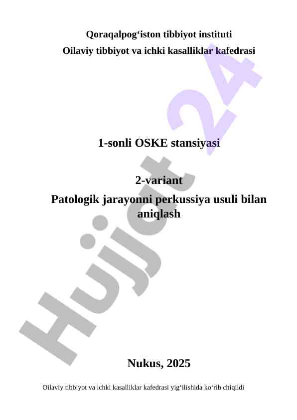 Patologik jarayonni perkussiya usuli bilan aniqlash