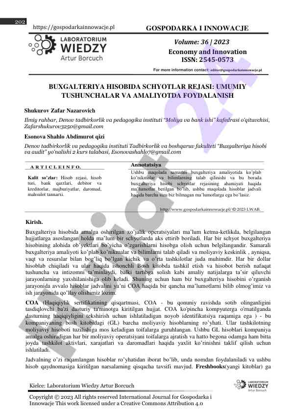 Buxgalteriya hisobi schyotlar rejasi: umumiy tushunchalar