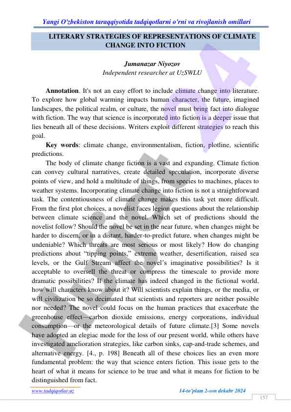 Literary strategies of climate change in fiction