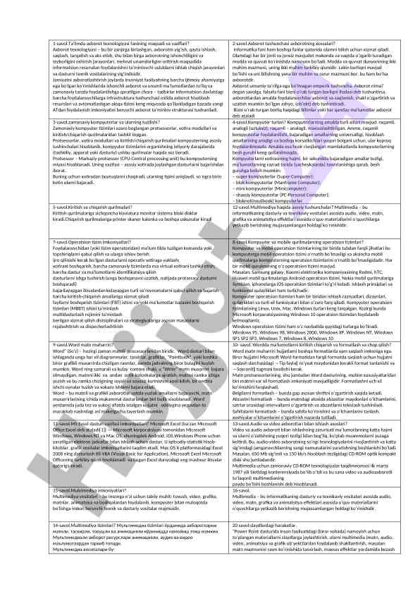 Axborot texnologiyalari ta'limdagi ahmiyati