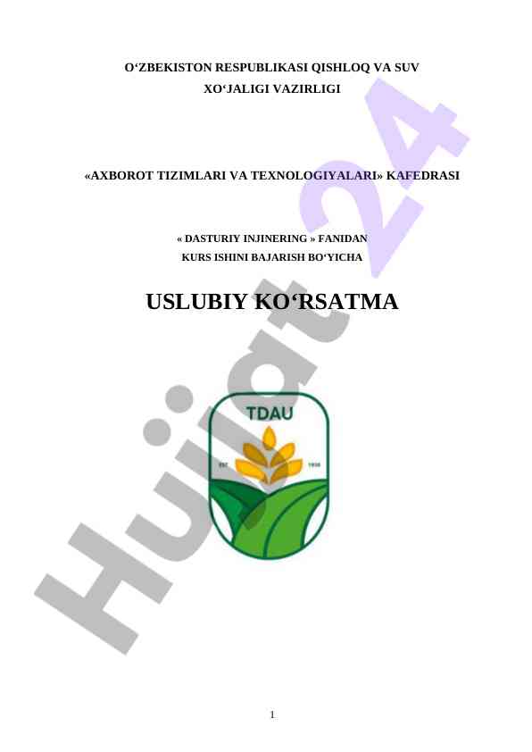 Dasturiy injineri yangiliklar va ko‘rsatmalar