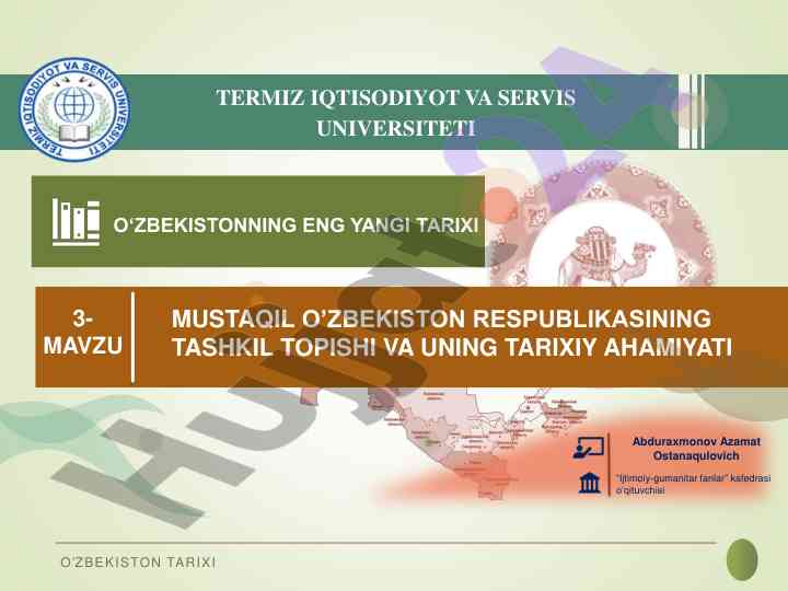 O'zbekiston tarixi va mustaqillik deklaratsiyasi
