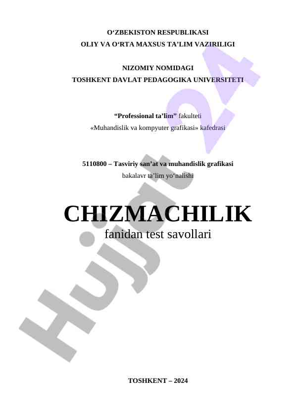 Chizmachilik fanidan test savollari