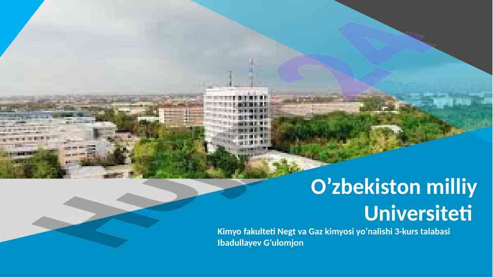 Olefin uglevodorodlar va ularning asosiy qo‘llanilishlari