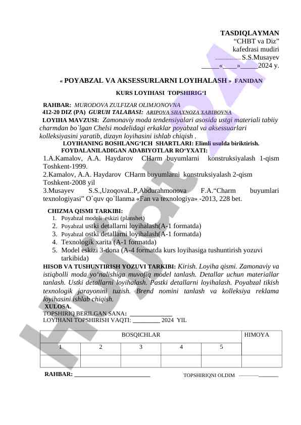 Zamonaviy moda tendensiyalari bilan poyabzal loyihasi