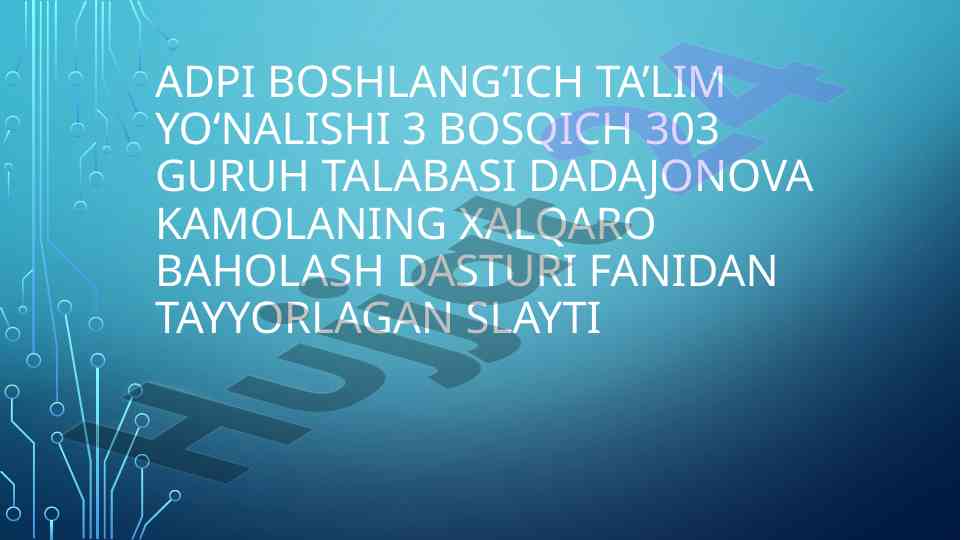 Egma va egra baholash dasturi taqdimoti