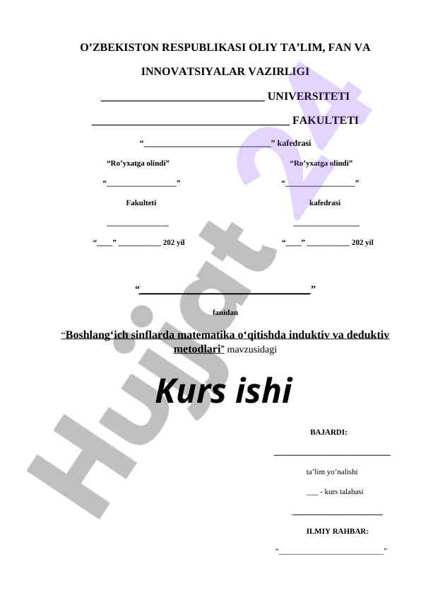 Boshlang‘ich sinflarda matematika o‘qitishda metodlar