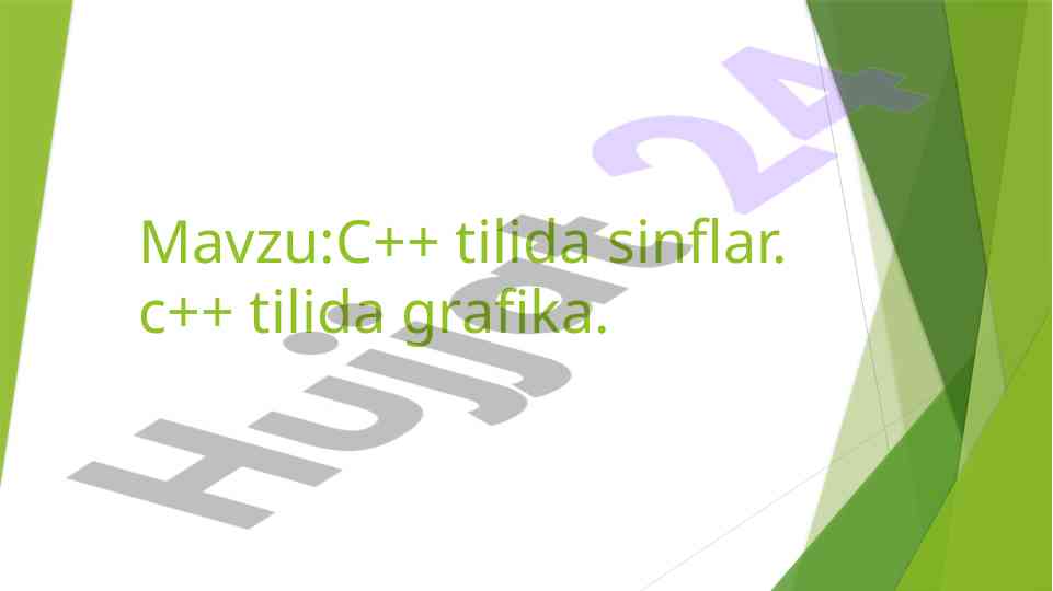 C++ tilida sinflar va ob'ektlar asoslari