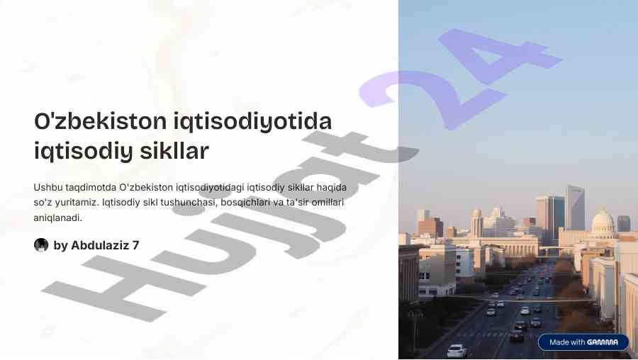 O'zbekistonda iqtisodiy sikllar taqdimoti
