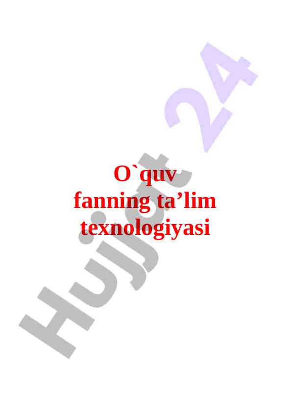 Maktabgacha ta’lim pedagogikasi va texnologiyalari