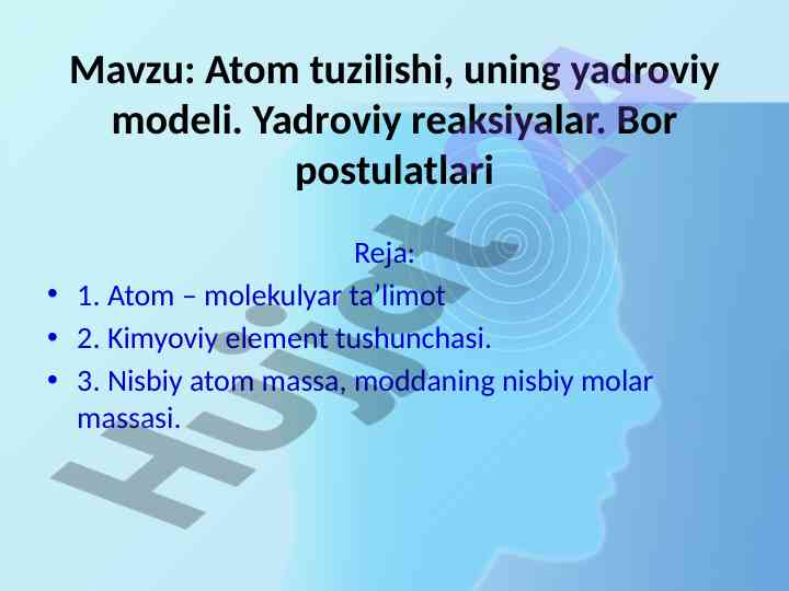 Atom tuzilishi va yadroviy modeli tahlili