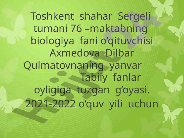 Maktabda fan oyliklarini tashkil etish usullari