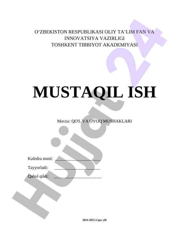 Qo'l Va Oyoq Mushaklari Tahlili