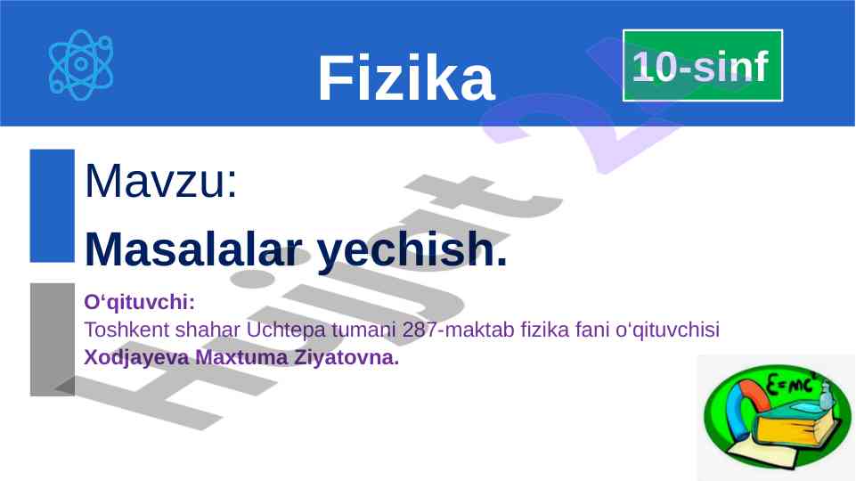 To‘lqinlar masalalari yechish bo‘yicha topsiriqlar