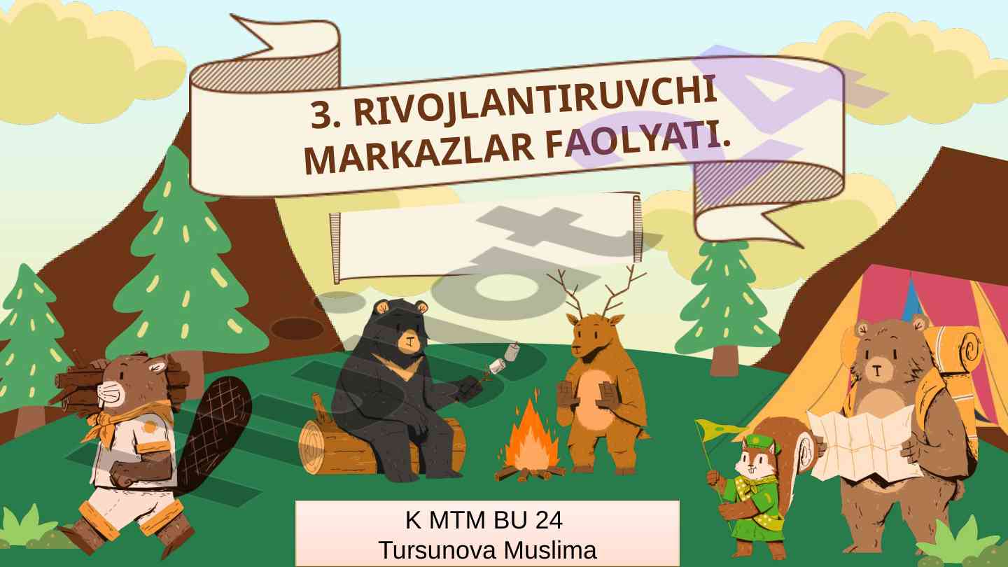 Bolalar o'yin faoliyati rivojlanishi markazlari