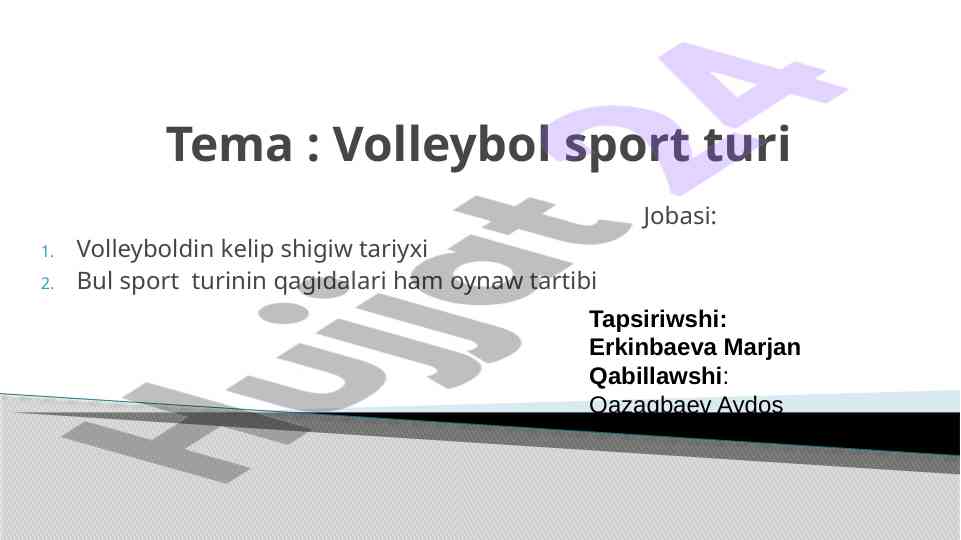Volleybol sport turi tarihiyasi va qoidalari