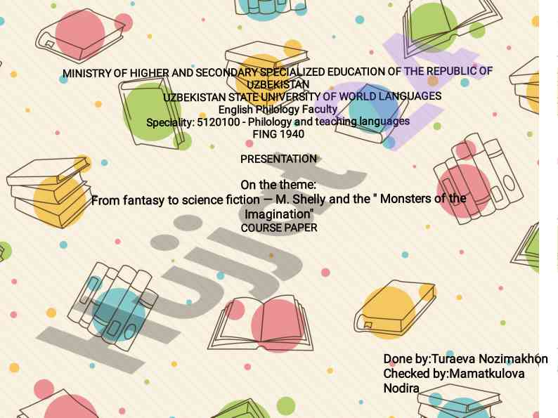 From fantasy to science fiction - m. shelly analysis