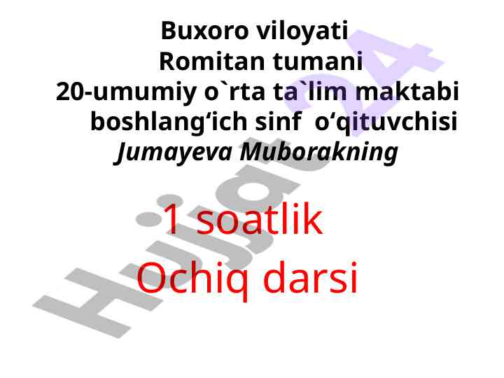 Mening mahallamda yashash yaxshi mavzusida dars