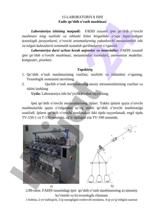 FADIS Qo’shib O’rash Mashinasi Laboratoriya Ishlari
