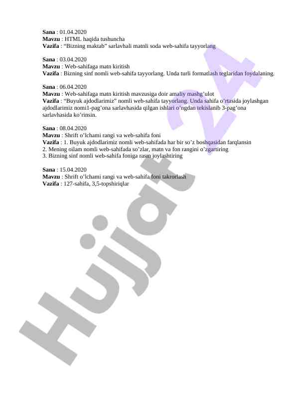 Html haqida tushuncha va web-sahifa tayyorlash