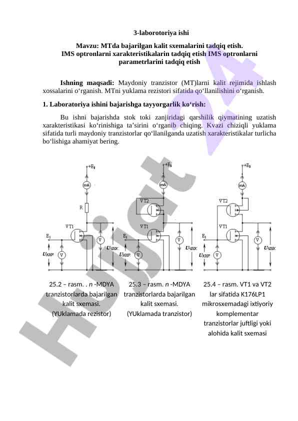 Mtda kalit sxemalarini tadqiq etish