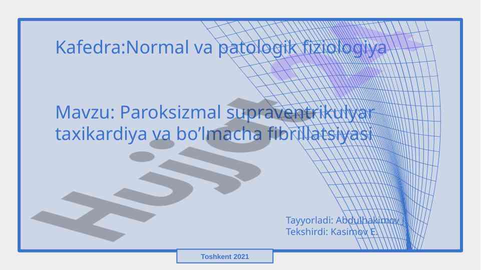 Paroksizmal supraventrikulyar taxikardiya tahlili