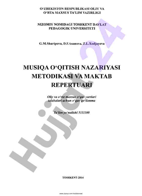 Musiqa o'qitish nazariyasi metodikasi va maktab repertuari