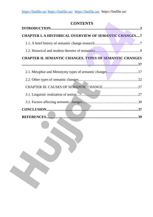 Semantic changes: historical overview and types